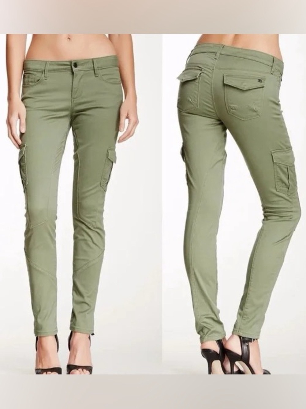 Joe's Jeans Size 29 Military Green Mid-Rise Chelsea Skinny Utility Cargo Jeans